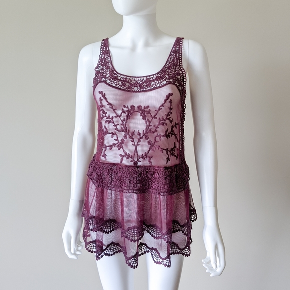 Ricki's Purple Lace Boho Top - Picture 3 of 6